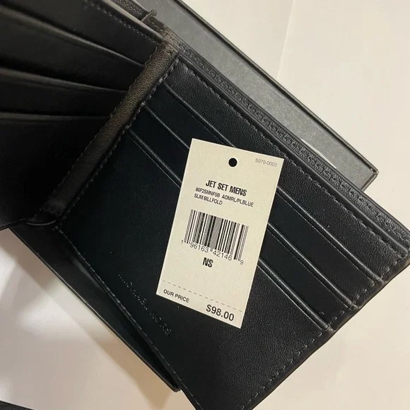 Michael Kors Jet Set Mens Billfold Wallet (Blue)